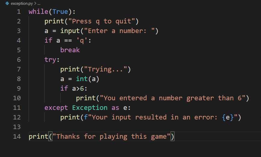 exception handling