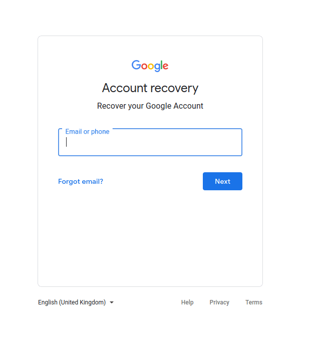 Gmail Login Page - Original