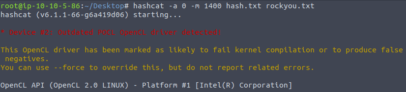 Tryhackme - Crack the hash Hashcat SHA-256