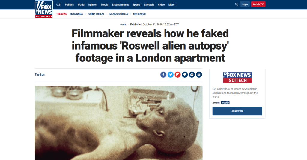 Tryhackme - Agent Sudo Alien autospy incident foxnews