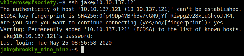 Tryhackme - Brooklyn nine nine ssh login initial access