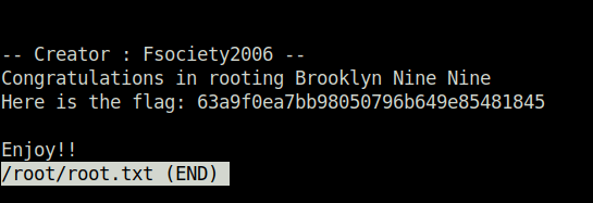 Tryhackme - Brooklyn nine nine root flag