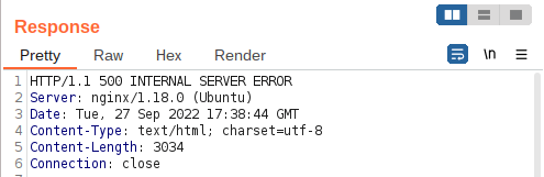 Tryhackme - Burpsuite: Repeater 500 Internal Server Error