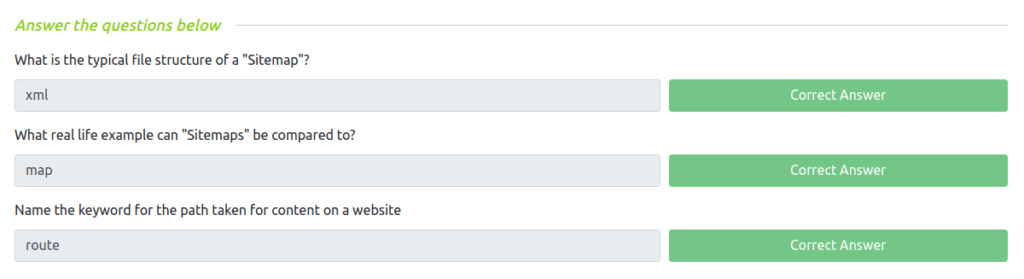 Tryhackme - Google Dorking Task 5 - Sitemaps