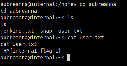 Tryhackme - Internal User flag