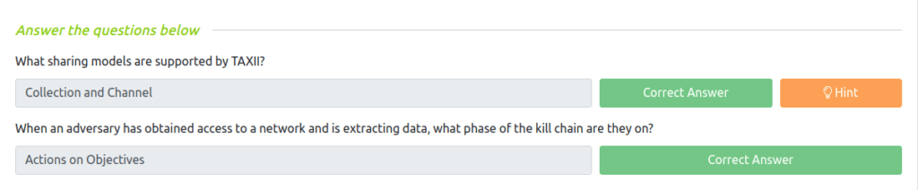 Tryhackme - Intro to Cyber Threat Intel Task 4 - CTI Standards & Frameworks