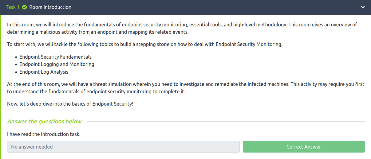 Tryhackme intro to endpoint security