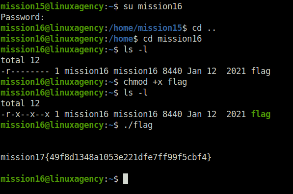 Tryhackme - Linux Agency mission 17 flag