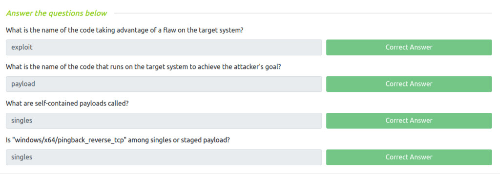 Tryhackme - Metasploit: Introduction Task 2 - Main Components of Metasploit