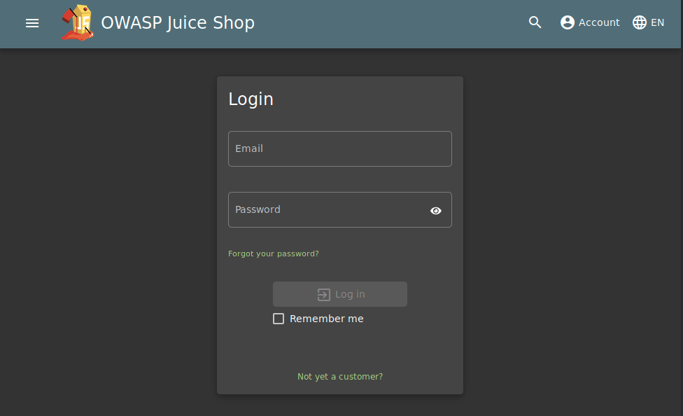 Tryhackme - OWASP Juice Shop OWASP Login