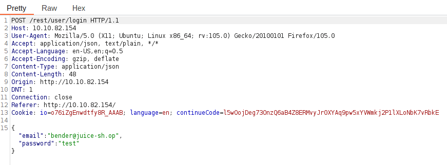 Tryhackme - OWASP Juice Shop POST request