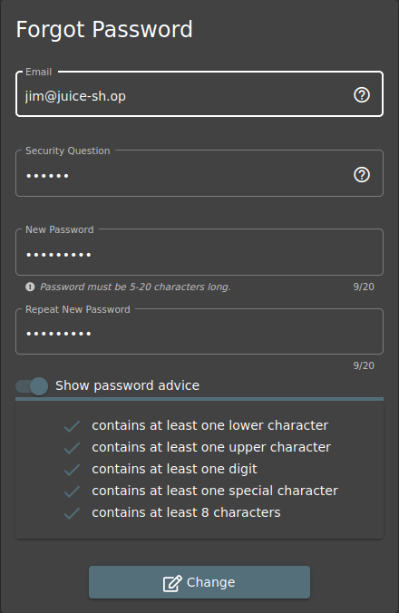 Tryhackme - OWASP Juice Shop Forgot Password