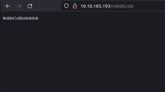 Tryhackme - Pickle Rick robots.txt