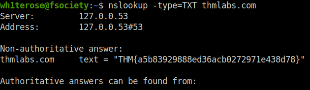 Tryhackme - Passive Reconnaissance nslookup