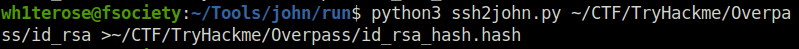 Tryhackme - Overpass SSH2john.py convert