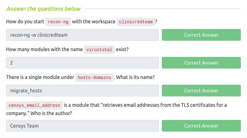 Tryhackme - Red Team Recon Task 6 - Recon-ng
