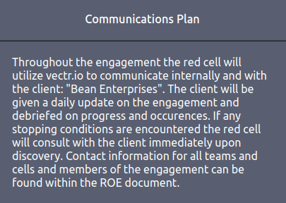 Tryhackme - Red Team Engagements Communications Plan