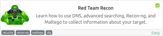 Tryhackme - Red Team Recon Red Team Recon