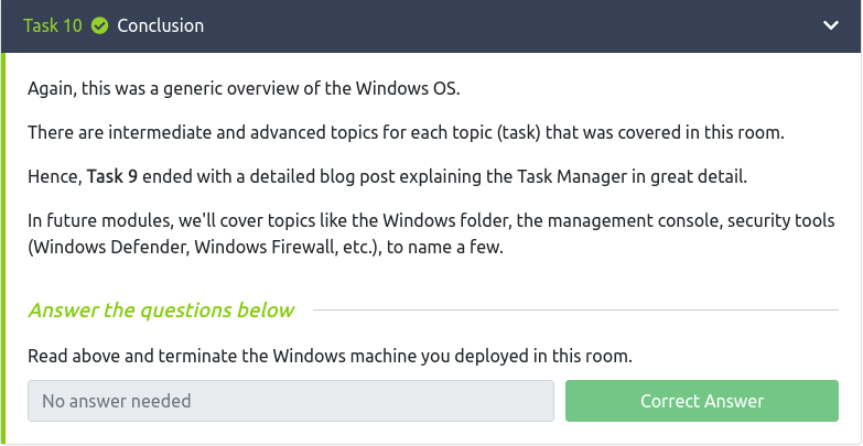 Tryhackme - Windows Fundamentals 1 Tryhackme - Windows Fundamentals 1