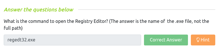 Tryhackme - Windows Fundamentals 2 Task 8 - Registry Editor