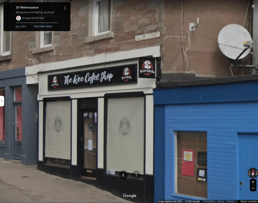 Tryhackme - Searchlight (IMINT) Google Maps showing coffee shop