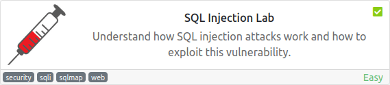 Tryhackme - SQL Injection Lab SQL Injection Lab