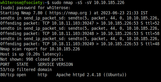 Tryhackme - ColddBox (Easy) nmap scan