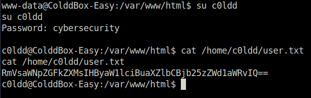 Tryhackme - ColddBox (Easy) user flag
