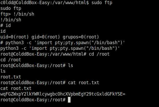 Tryhackme - ColddBox (Easy) root flag