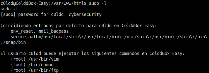 Tryhackme - ColddBox (Easy) sudo -l