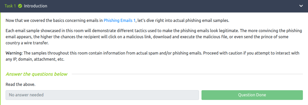 Tryhackme - Phishing Emails in Action Task 1 - Introduction