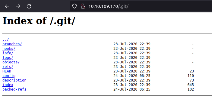 Tryhackme - Git Happens Index of /.git/