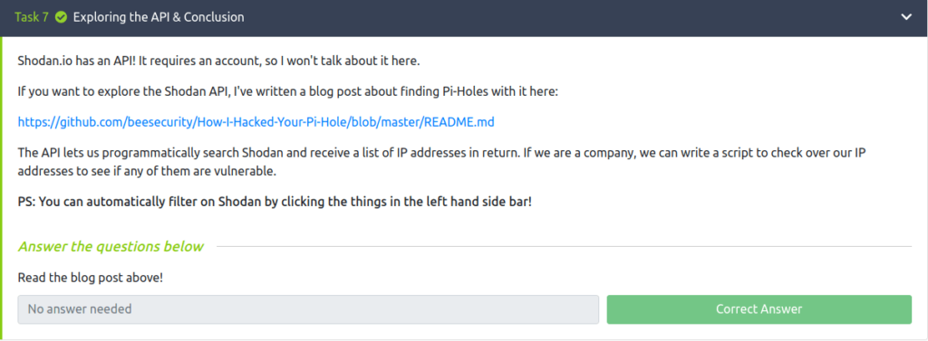 Tryhackme - Shodan.io Tryhackme - Shodan.io