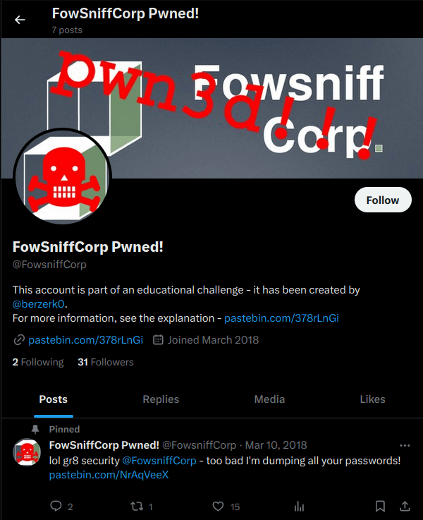 Tryhackme - Fowsniff CTF FowSniffCorp Pwned Twitter