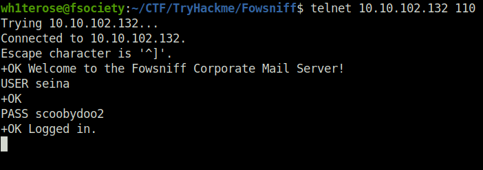 Tryhackme - Fowsniff CTF pop3 login