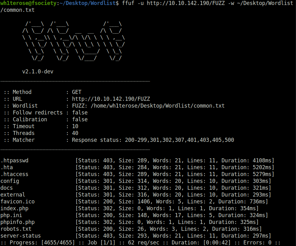 Tryhackme - ffuf 200 status code file