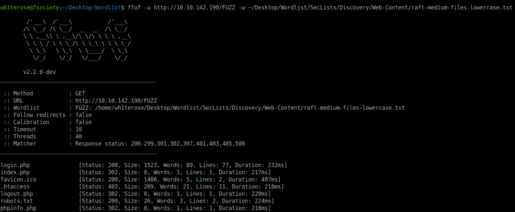 Tryhackme - ffuf text file found