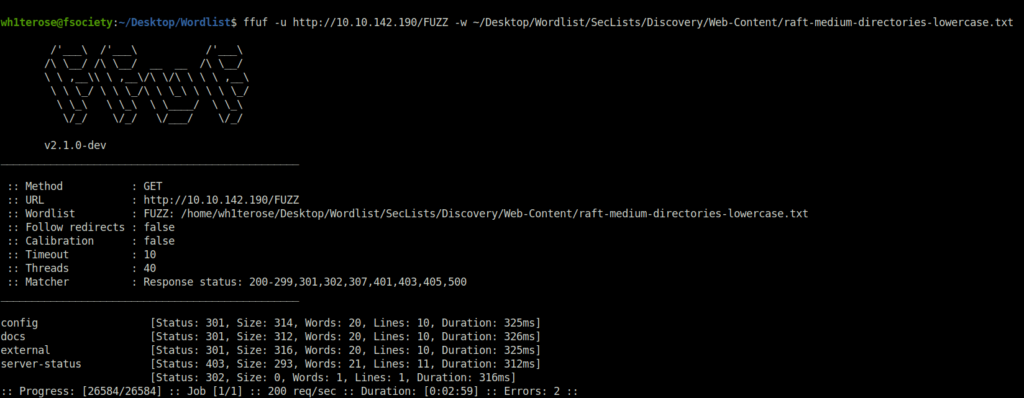 Tryhackme - ffuf found directories