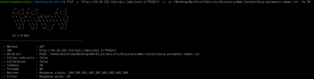 Tryhackme - ffuf Parameter found