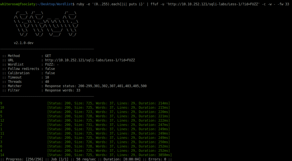 Tryhackme - ffuf Highest valid ID