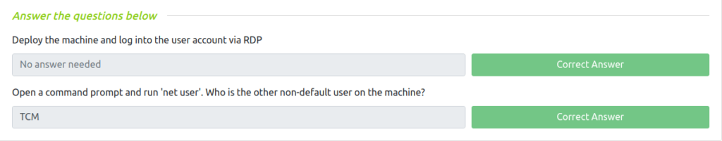 Tryhackme - Windows PrivEsc Arena Task 2 - Deploy the vulnerable machine