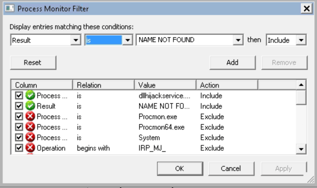 Tryhackme - Windows PrivEsc Arena Process Monitor filter